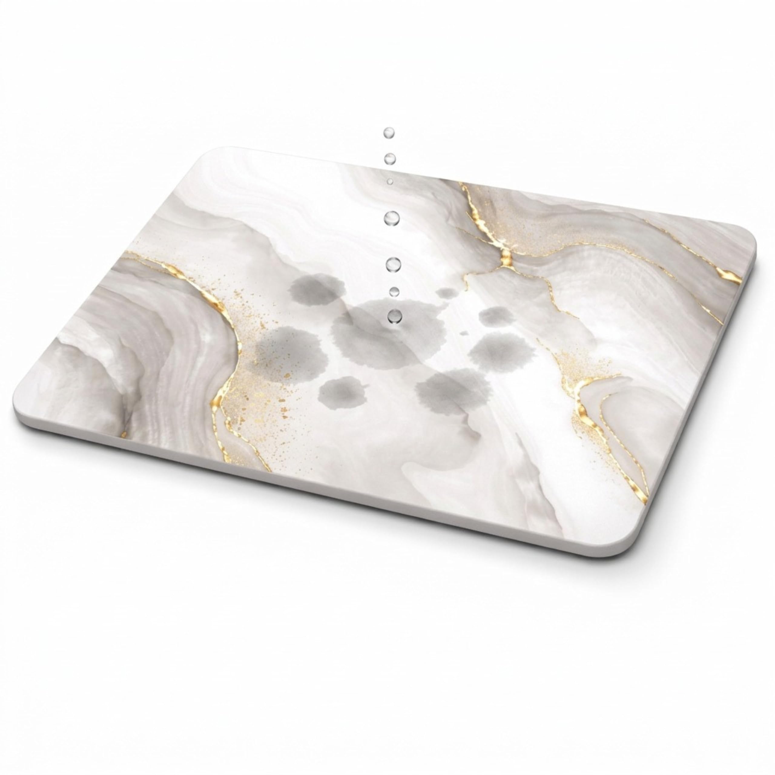 Alfombra de Baño de Diatomita 60 × 40 cm | Piedra Absorbente de Secado Rápido – VERADGROUP - Mármol Marfil