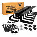 VERADGROUP® Organizador de Cables para Escritorio 43 cm | Acero Negro – 2 Unidades