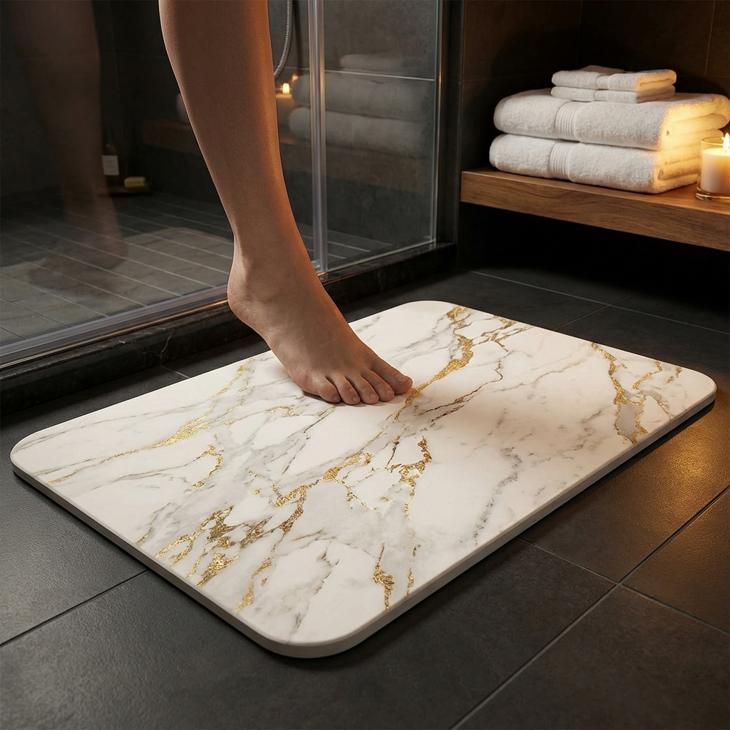 Alfombra de Baño de Diatomita 60 × 40 cm | Piedra Absorbente de Secado Rápido – VERADGROUP