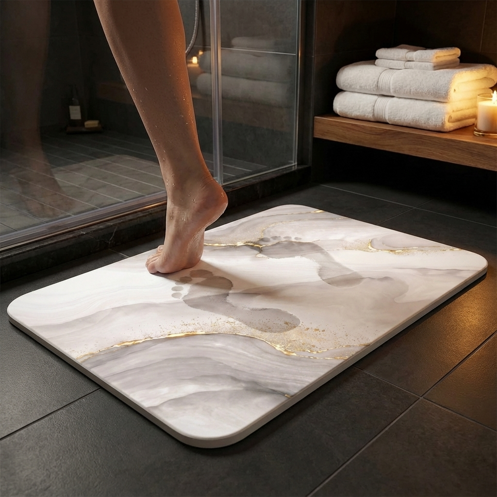 Alfombra de Baño de Diatomita 60 × 40 cm | Piedra Absorbente de Secado Rápido – VERADGROUP