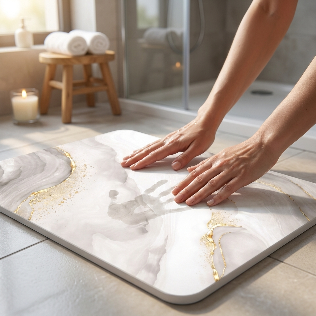 Alfombra de Baño de Diatomita 60 × 40 cm | Piedra Absorbente de Secado Rápido – VERADGROUP