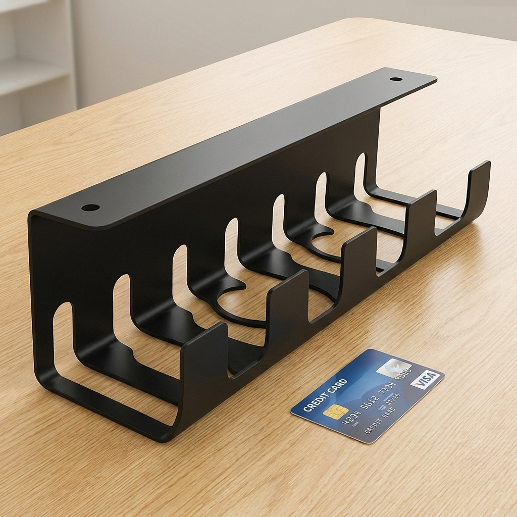 VERADGROUP® Organizador de Cables para Escritorio 43 cm | Acero Negro – 1 Unidad