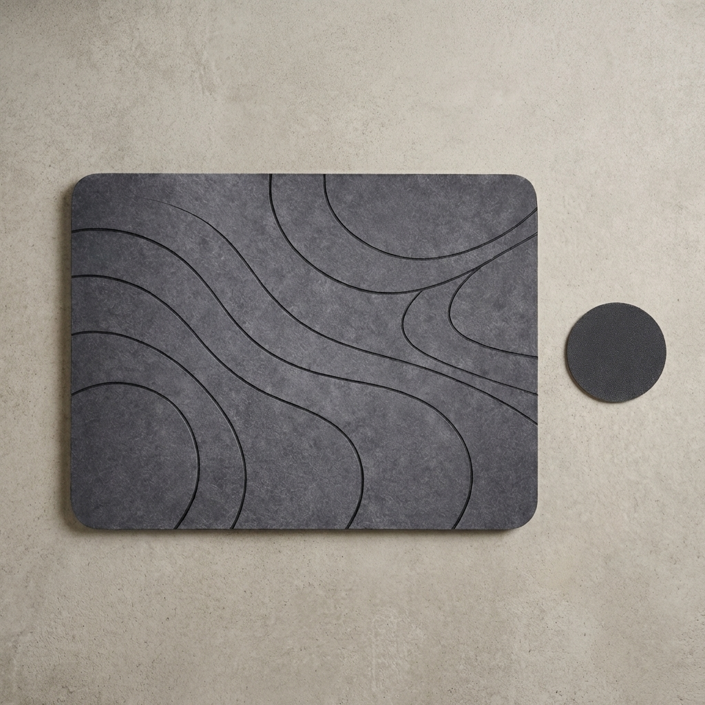 Alfombra de Baño de Diatomita Gris Piedra Elegante  60 × 40 cm | Secado Rápido – VERADGROUP